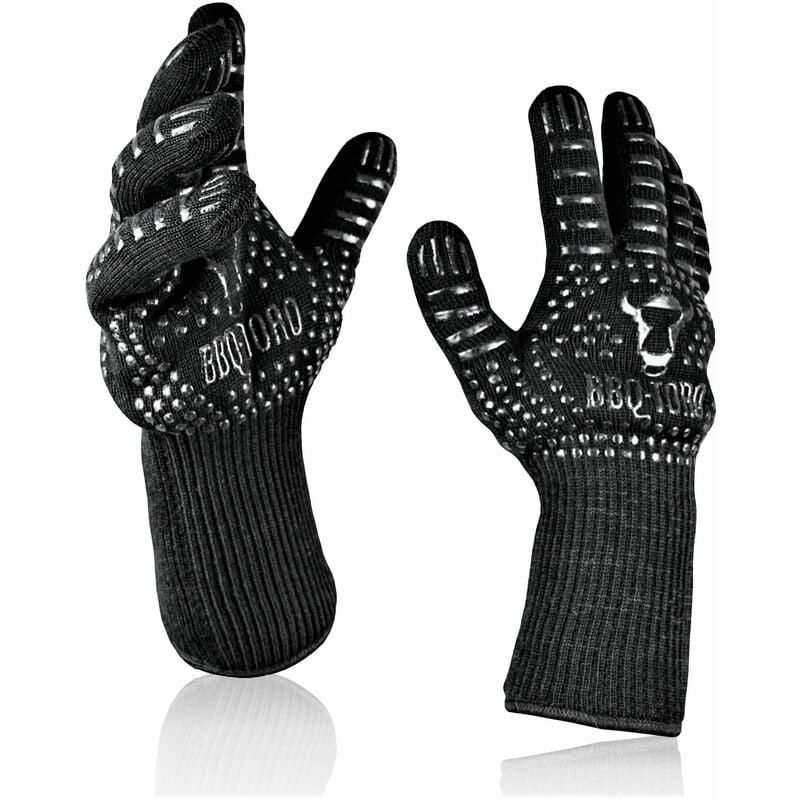 foto del prodotto guanti da griglia (2 pezzi), resistenti al calore + ignifughi, fino a 800 c proprietà antiscivolo - bbq-toro