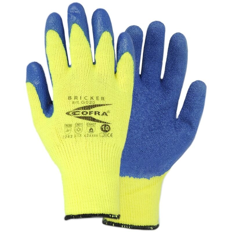 foto del prodotto guanti da lavoro cofra bricker 10 xl giallo
