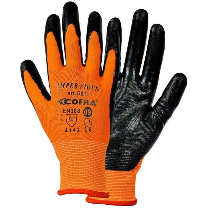 foto del prodotto guanti da lavoro cofra impervious 8 m orange