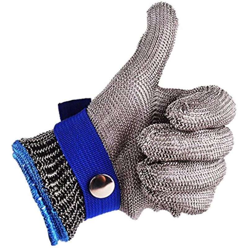 foto del prodotto guanti da lavoro di sicurezza traspiranti e resistenti all usura in acciaio inox da 250 x 110 mm con livello di protezione 5. bebusingoto