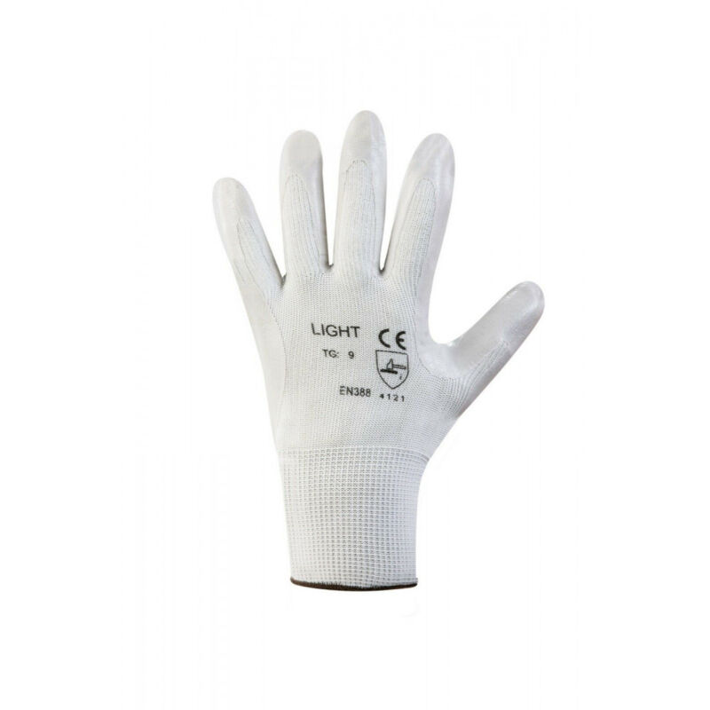 foto del prodotto guanti da lavoro g/light supporto nylon bianco e nitrile grigio, taglie disponibili 7