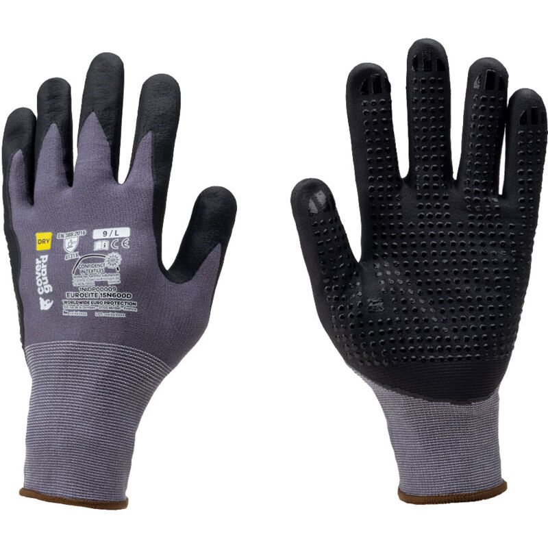 foto del prodotto guanti da lavoro in micro schiuma di nitrile coverguard eurolite 15n600d antracite