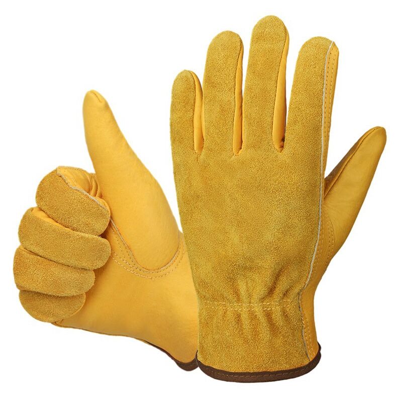foto del prodotto guanti da lavoro in pelle, 2 paia, resistenti all acqua, per edilizia, giardinaggio, riparazione auto, disponibili in taglia m per uomo e donna
