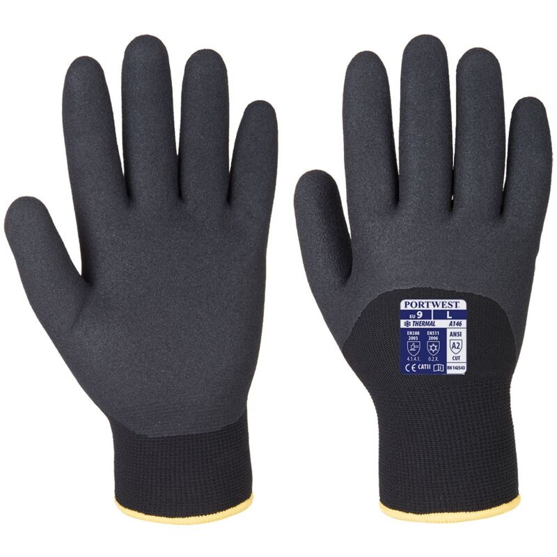 foto del prodotto guanti da lavoro invernali artic sabbiato nitrile giallo nero 10