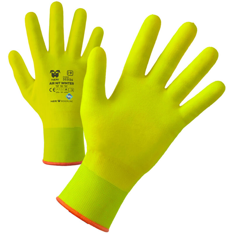 foto del prodotto guanti da lavoro neri air nit winter 9 l giallo