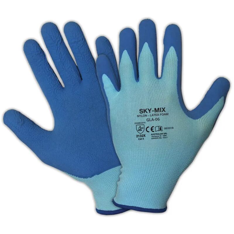 immagine 0 del prodotto guanti da lavoro sky mix spalmati in lattice con polsino elastico e filo continuo extra large 10