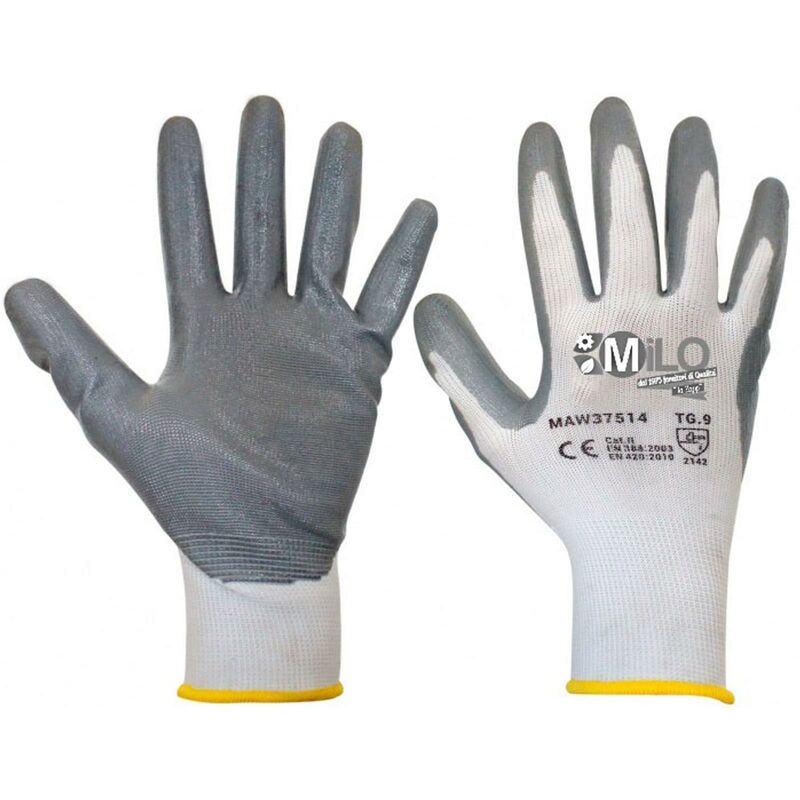 foto del prodotto guanti da lavoro spalmati in nitrile con polsino elastico e filo continuo large 9 confezione da 60 pezzi