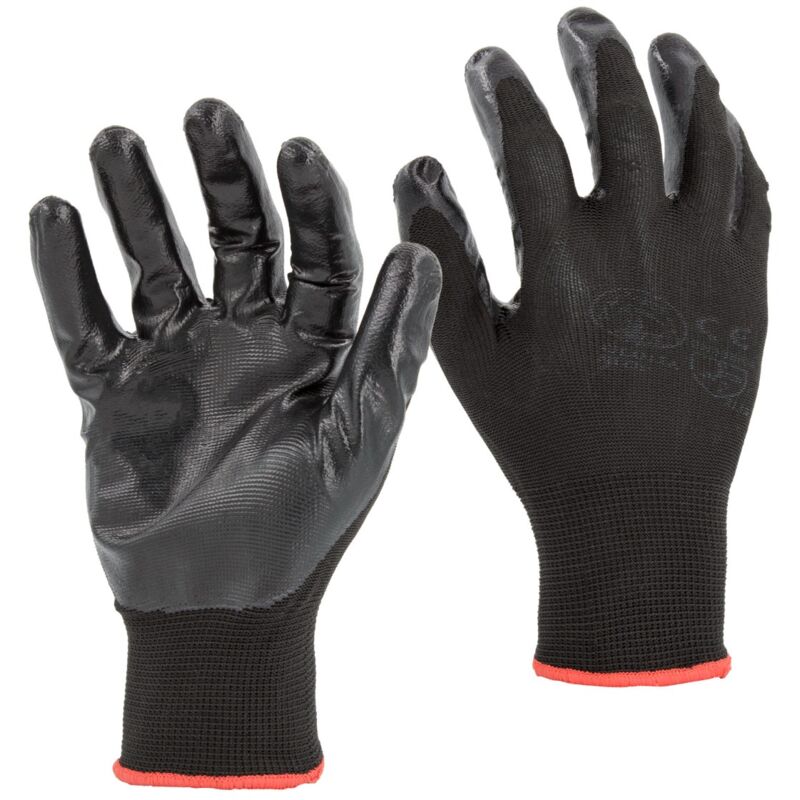 foto del prodotto guanti da lavoro spalmati in nitrile nero 7 s 1 paio sti