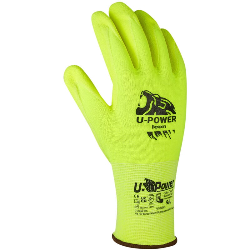 foto del prodotto guanti da lavoro u power icon 10 xl vert jaune vert jaune