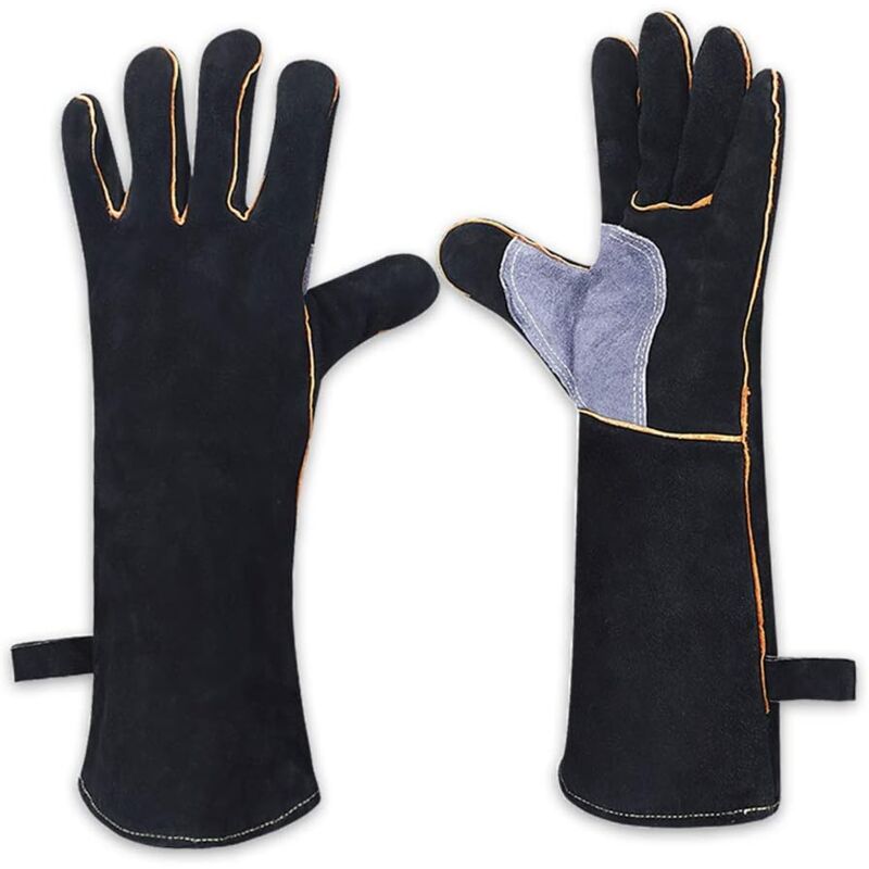 foto del prodotto guanti da saldatura resistenti, resistenti al calore e al fuoco con cuciture in kevlar, guanti da lavoro per caminetti, stufe, forni, grill,