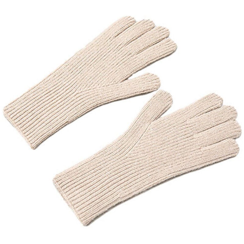foto del prodotto guanti da telefono in maglia con ritagli per le dita, unisex, beige