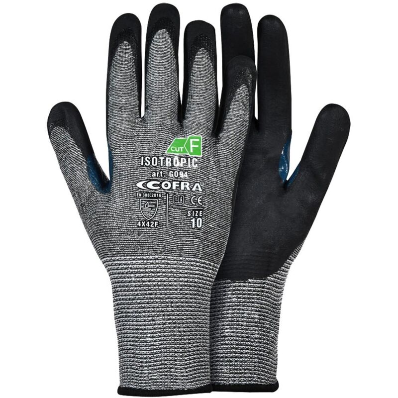 foto del prodotto guanti di protezione cofra isotropic antitaglio 11 xxl nero grigio