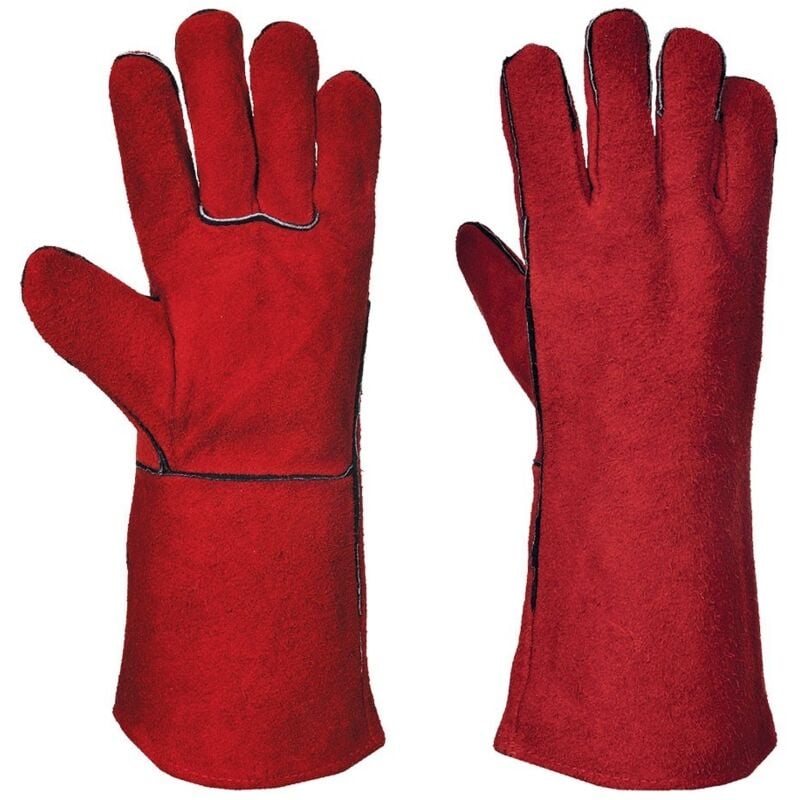 foto del prodotto guanti di protezione in pelle da saldatore rosso rosso xl