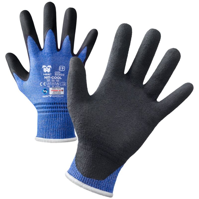foto del prodotto guanti di protezione neri nit cool 10 xl blu