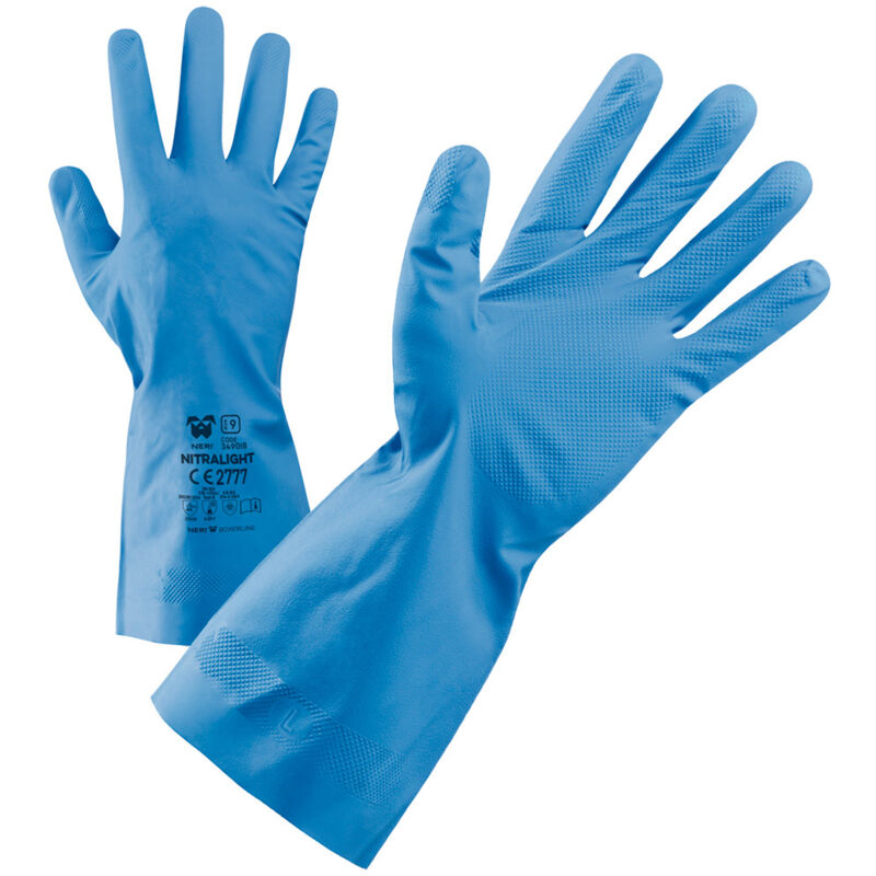 foto del prodotto guanti di protezione neri nitralight 7 s azzurro