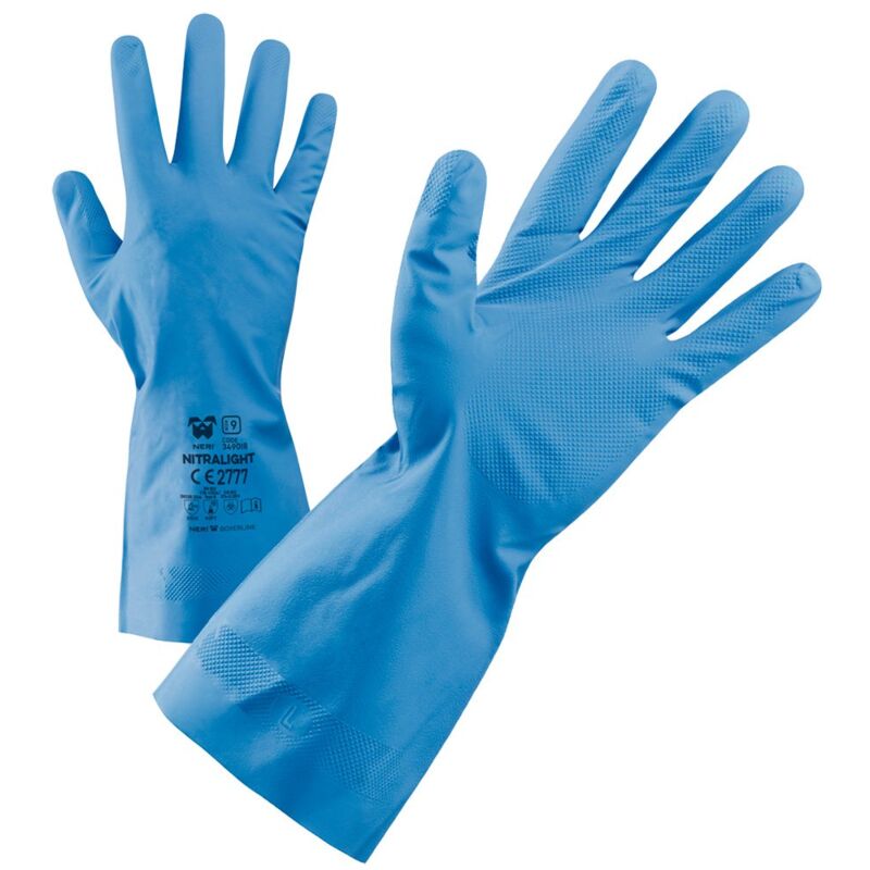 foto del prodotto guanti di protezione neri nitralight 8 m azzurro
