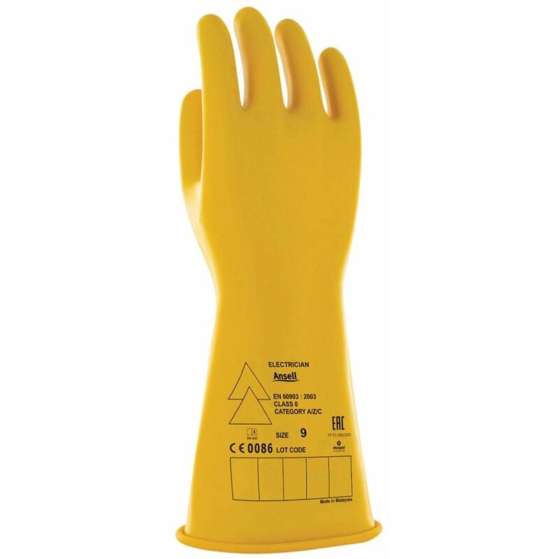 foto del prodotto guanti elettrici isolanti bassa tensione classe 0 l giallo ansell