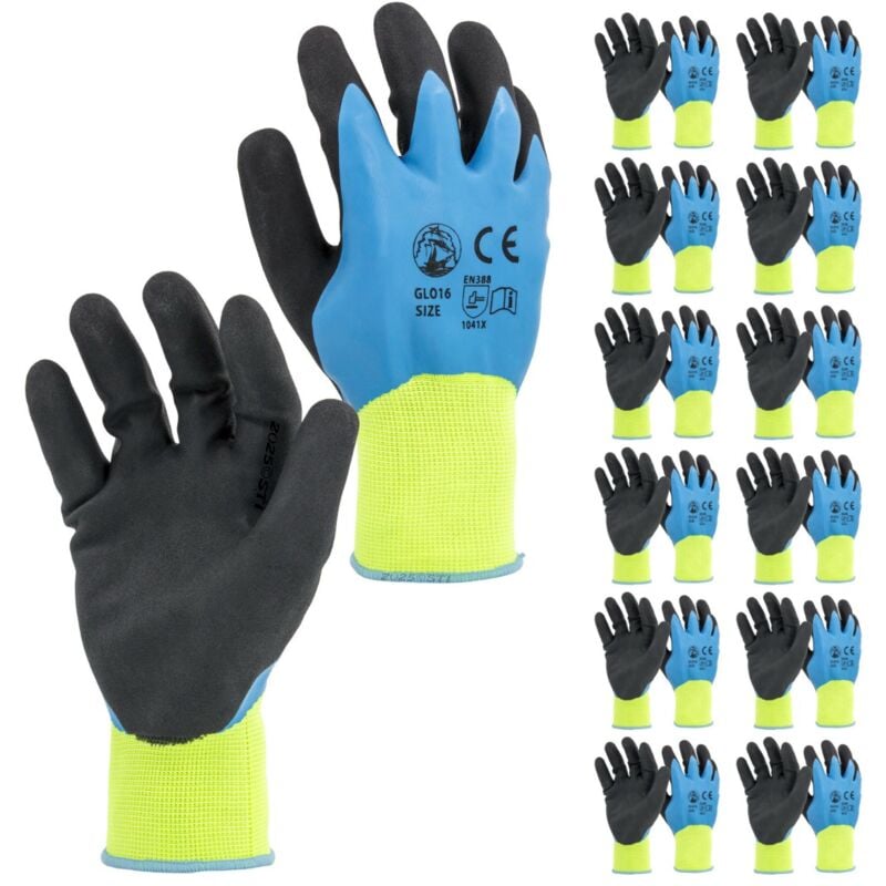 foto del prodotto guanti impermeabili con palmo spalmato in lattice antiscivolo 10 xl ( pacco da 12pz ) - sti