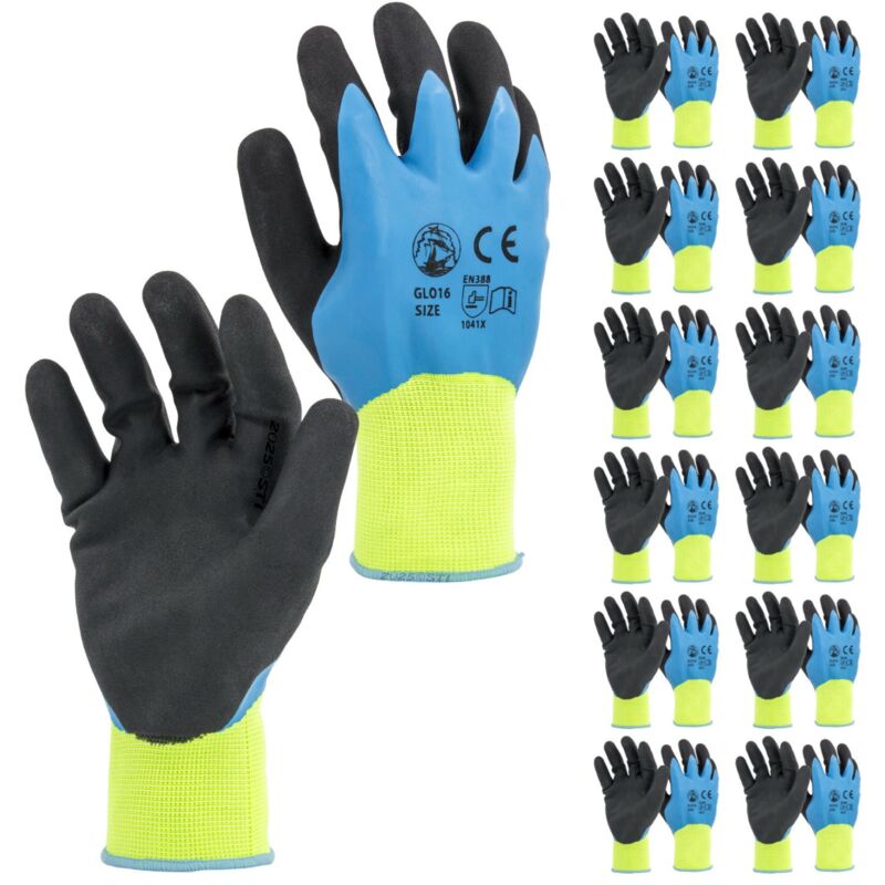 foto del prodotto guanti impermeabili con palmo spalmato in lattice antiscivolo 11 xxl pacco da 12pz sti