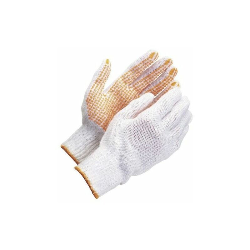 foto del prodotto guanti in cotone a pois gialli in pvc 10 paio 