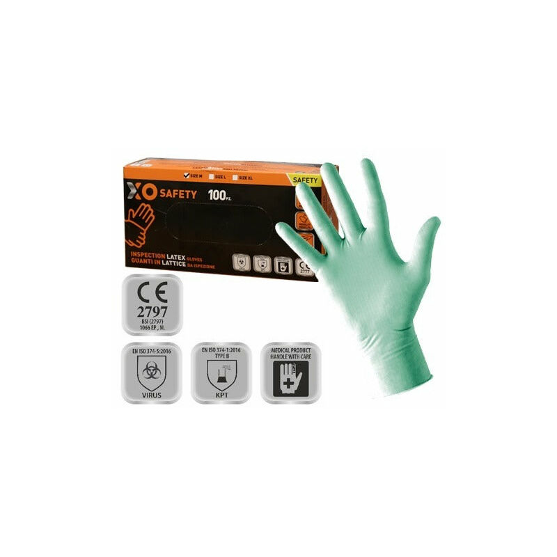 foto del prodotto guanti in lattice per ispezione medicale e protezione personale ppe m