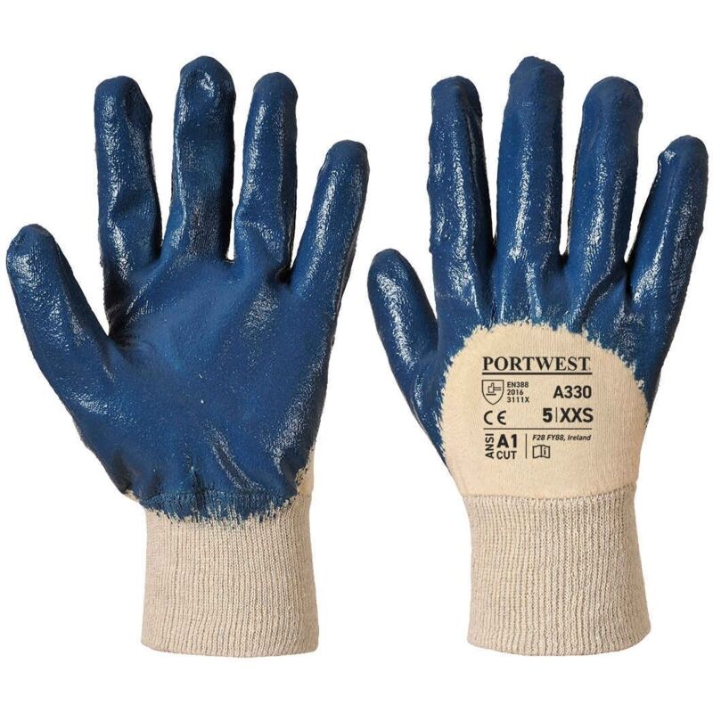 foto del prodotto guanti in nitrile con polso in maglia blue navy blue 9