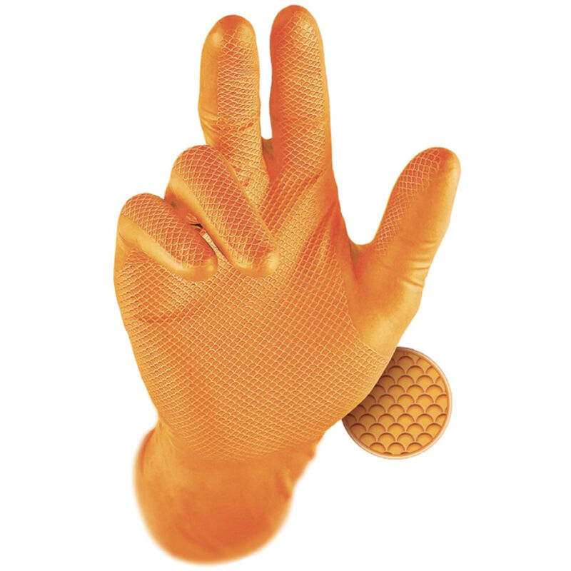 foto del prodotto guanti in nitrile grippaz issaline 246or arancione xl arancione