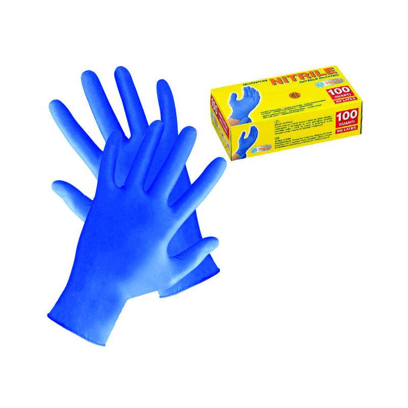 foto del prodotto guanti in nitrile senza polvere azzurri tg. xl in confezioni da pz.100 pg506.22 