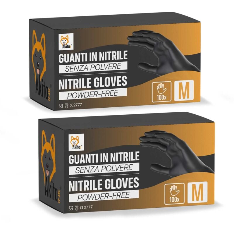 foto del prodotto guanti in nitrile senza polvere per ambiti medici e alimentari 200 neri tg, m