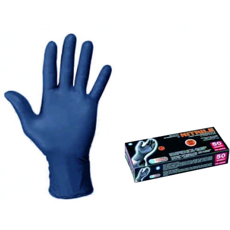 foto del prodotto guanti in nitrile spessorati neri - tg.xl in conf. da 50 pz. (pg506.12)