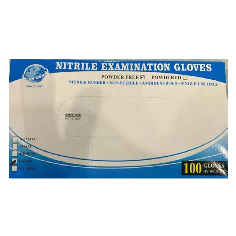 foto del prodotto guanti in nitrile taglia l scatola 100u scatola