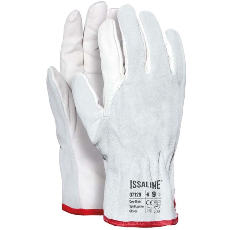 foto del prodotto guanti in pelle fiore industrial starter 07129 bianchi con dorso in crosta 8 m white