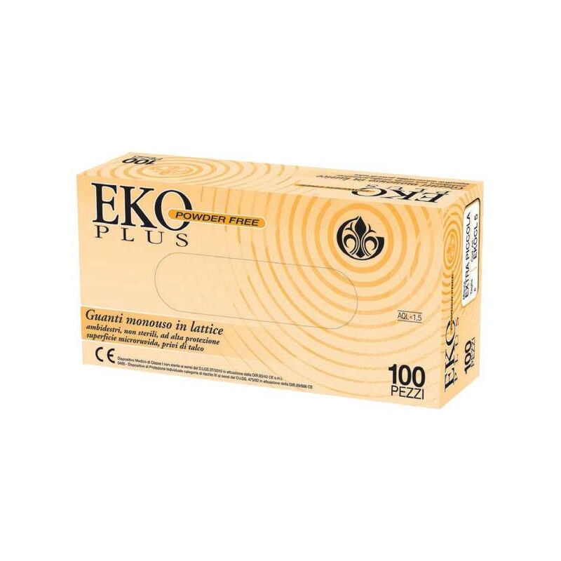 foto del prodotto guanti lattice eko plus powder free pz 100 s