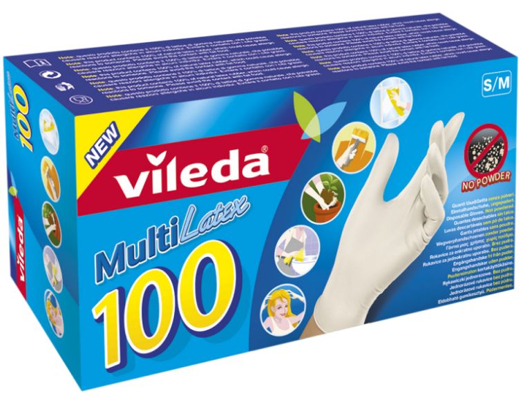 foto del prodotto guanti lattice vileda multilatex bianco tg s m