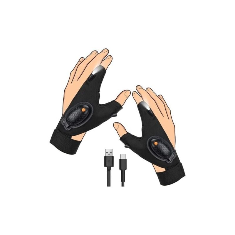 foto del prodotto guanti led da uomo guanti led originali da uomo con luci impermeabili, idea regalo, guanti ricaricabili, lampada, gadget pratici per