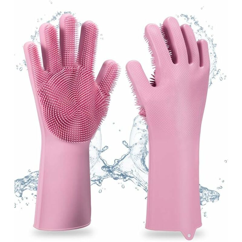 foto del prodotto guanti magici in silicone, guanti per lavare i piatti, guanti per il lavaggio guanti in gomma riutilizzabili per la pulizia dei piatti in silicone