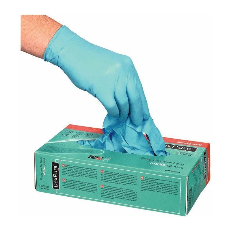 foto del prodotto guanti monouso dexpure 800 81 taglia xl nitrile blu en 374 2 psa iii 100 pezzi scatola