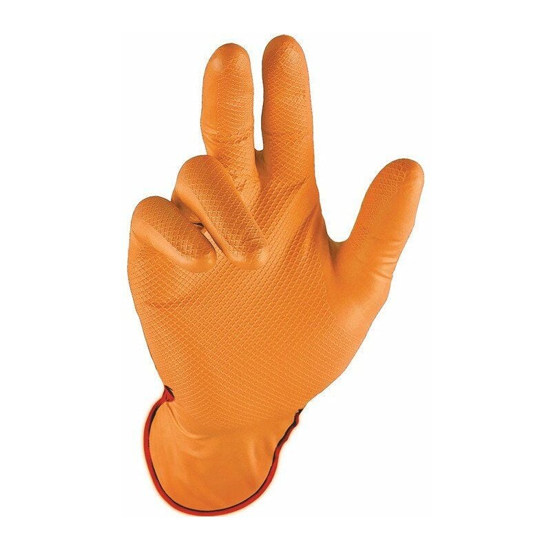 foto del prodotto guanti monouso grip orange taglia 9 nitrile arancione 50 pezzi scatola
