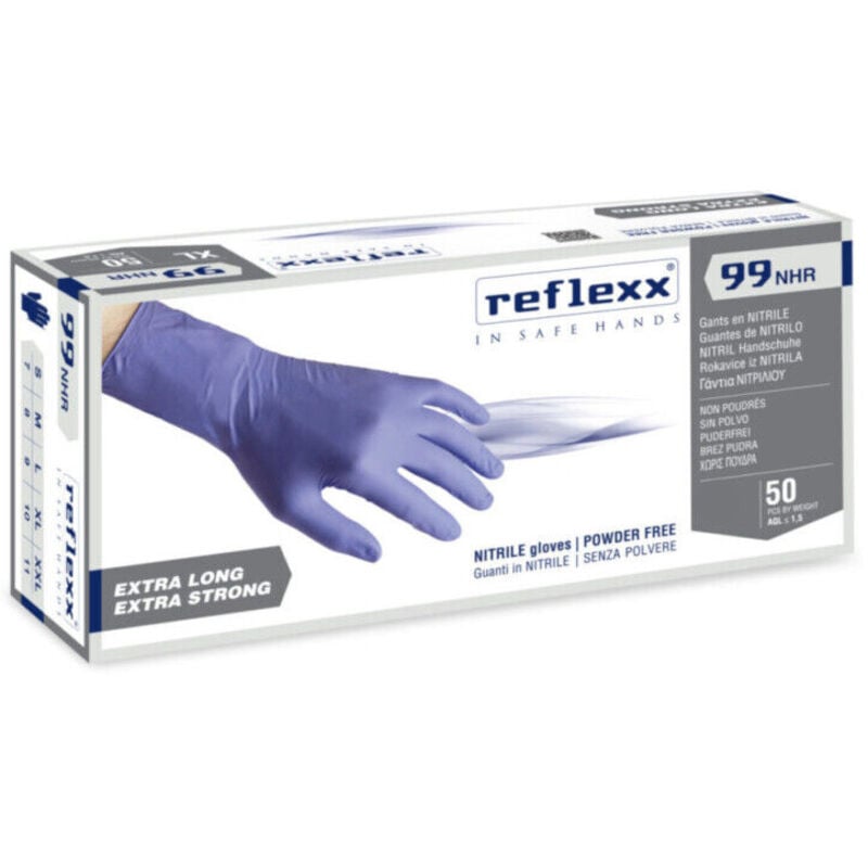 foto del prodotto guanti monouso in nitrile alto rischio reflexx r99 nhr xl viola