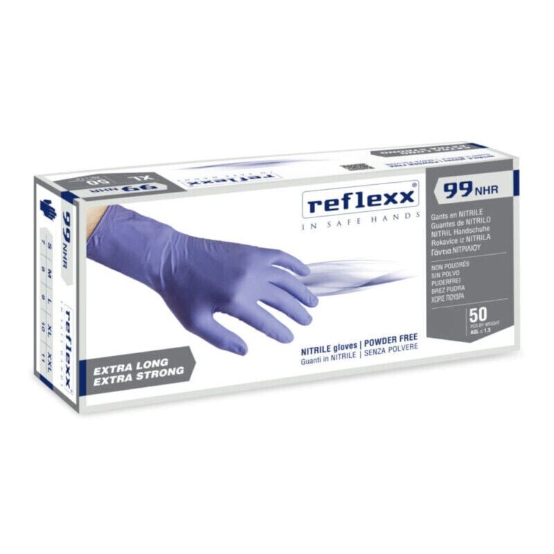 foto del prodotto guanti monouso in nitrile alto rischio reflexx r99 nhr xxl viola