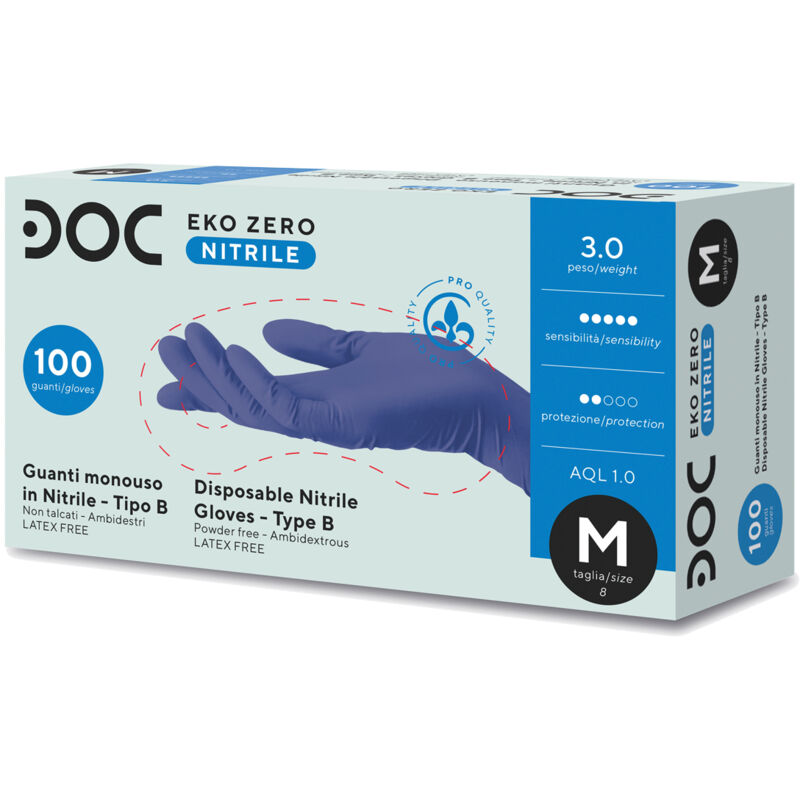 foto del prodotto guanti monouso in nitrile gardening eko zero ultra light soft 100 blu