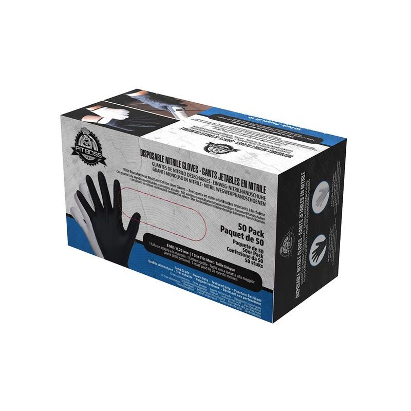 foto del prodotto guanti monouso in nitrile pit boss confezione 50pz 41073