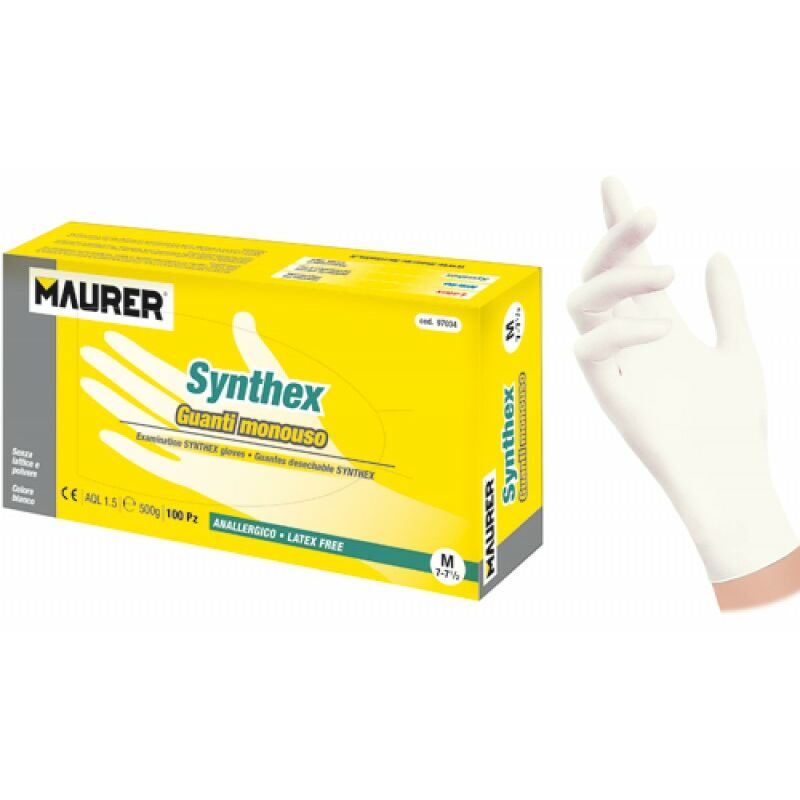 foto del prodotto guanti monouso latex free synthex cf. in scatola da 100 pz. taglia xl-9,1 2 - maurer