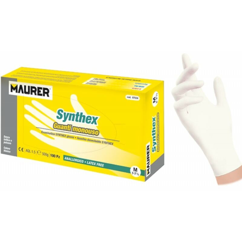 foto del prodotto guanti monouso no lattice synthex tg.l maurer cf.100pz cf.scatola
