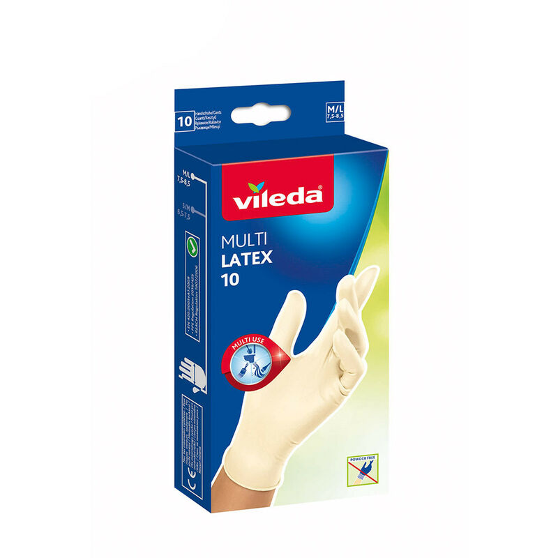 foto del prodotto guanti multilatex vileda pack 10 taglia m l resistente al lattice multiuso