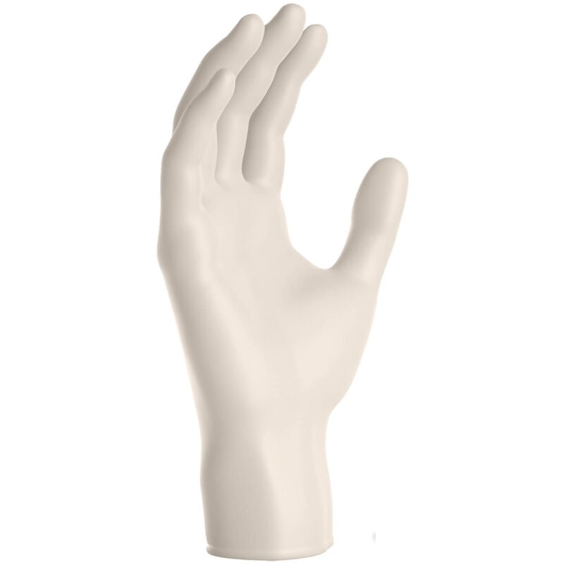 foto del prodotto guanti natural latex, 100 pezzi sacchetti, guanti in nitrile ssenza polvere per estetisti, tatuatori, ambiti medici bianco s