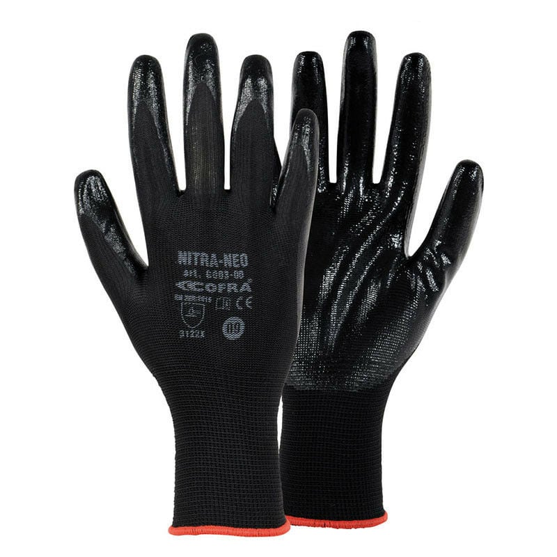 foto del prodotto guanti nitrile cofra nitra neo taglia 7 s nero resistenti all aria