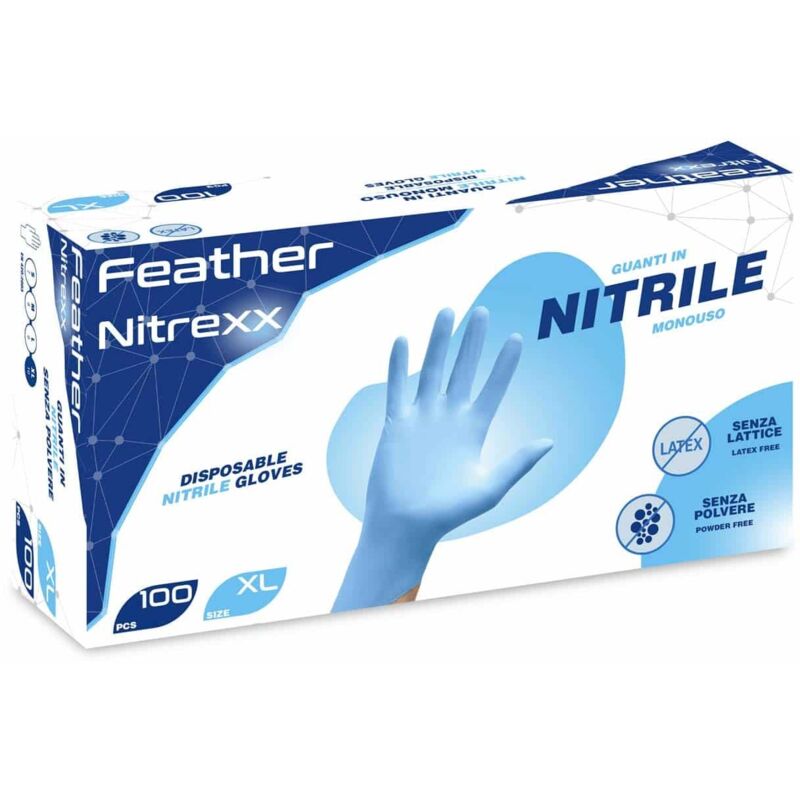 foto del prodotto guanti nitrile monouso 100pz mis.l