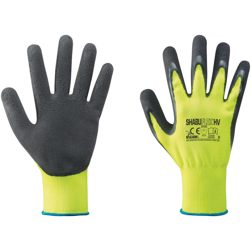 foto del prodotto guanti nylon lattice giallo fluo nero tg.10