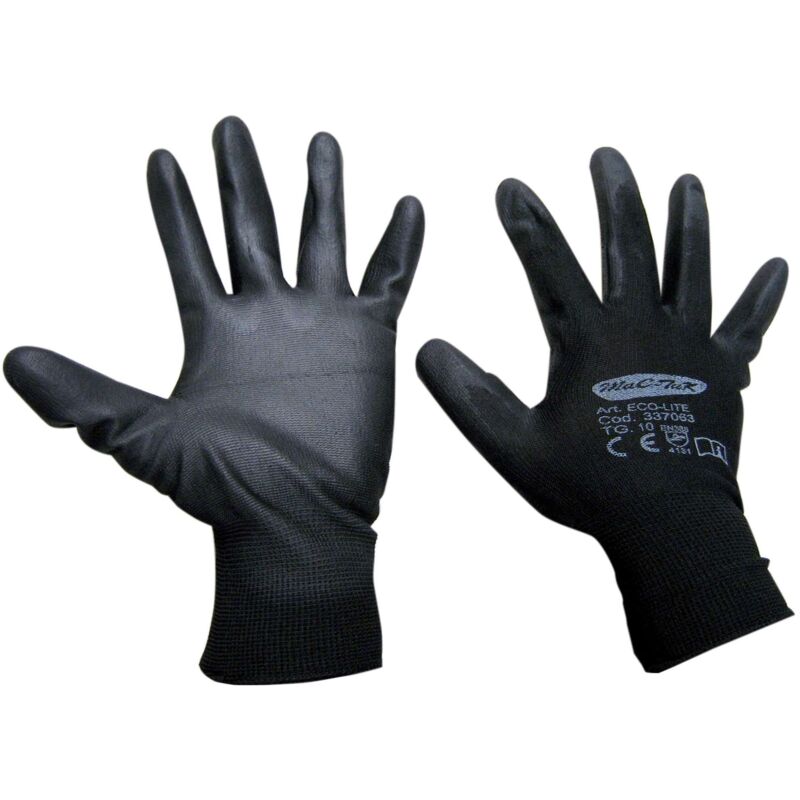 foto del prodotto guanti nylon poliuretano eco lite nero tg.10 12 pa